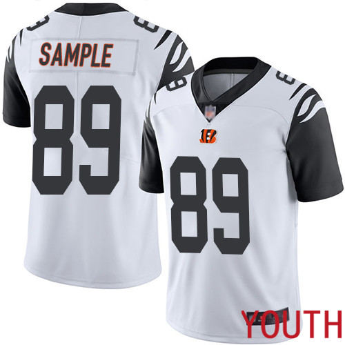 Cincinnati Bengals Limited White Youth Drew Sample Jersey NFL Footballl #89 Rush Vapor Untouchable